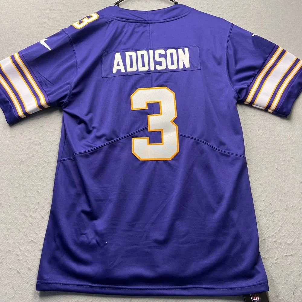 Nike Jordan Addison Minnesota Vikings Purple Game Jersey Mens Small #3‎ NFL New